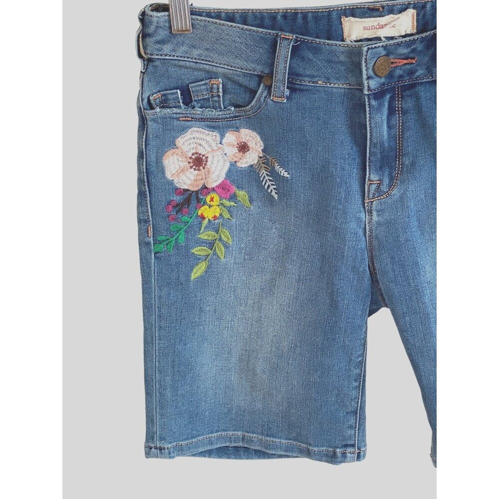 Sundance Shorts 27 Embroidered Denim Bermuda Western Rockabilly Stretch Rare! HT - Picture 5 of 16